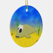 Schattige Tekenfilmvis Keramisch Ornament (Rechts)