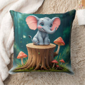 Schattige Tekening Baby Olifant Kussen (Deken)
