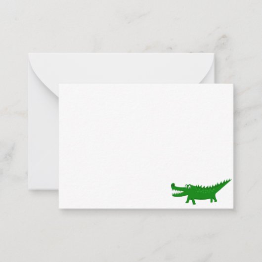 Schattige tekening van alligator Blanco Notitiekaartje (Voorkant)