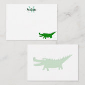 Schattige tekening van een alligator, gevoerd en g notitiekaartje (Voorkant / Achterkant)