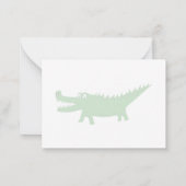 Schattige tekening van een alligator, gevoerd en g notitiekaartje (Achterkant)