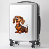Schattige Tekening Van Teckel Hond Sticker (Koffer)