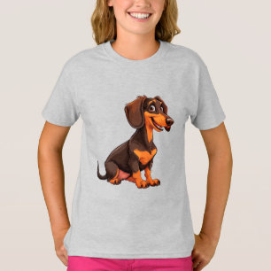 Schattige Tekening Van Teckel Hond T-shirt
