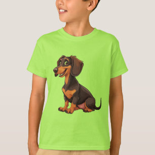 Schattige Tekening Van Teckel Hond T-shirt