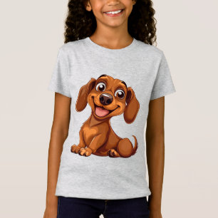 Schattige Tekening Van Teckel Hond T-shirt