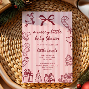 schattige tekening vrolijke kleine kerst baby show kaart