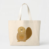 Schattige tekeningen: Beaver Grote Tote Bag (Voorkant)