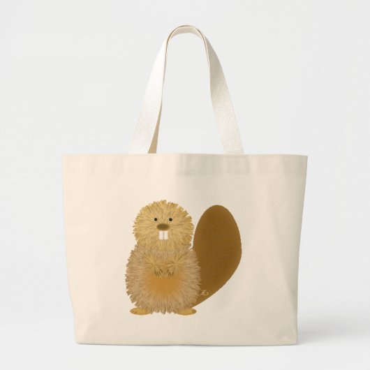 Schattige tekeningen: Beaver Grote Tote Bag (Voorkant)