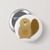 Schattige tekeningen: Beaver Ronde Button 5,7 Cm (Voorkant /achterkant)