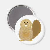 Schattige tekeningen bij dieren: Beaver Magneet (Voorkant / Achterkant)