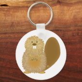 Schattige tekeningen bij dieren: Beaver Sleutelhanger (Voorkant)