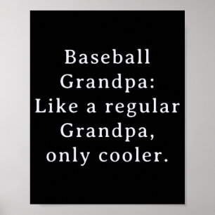 Schattige Tekst Grappige Opa Honkbal Poster