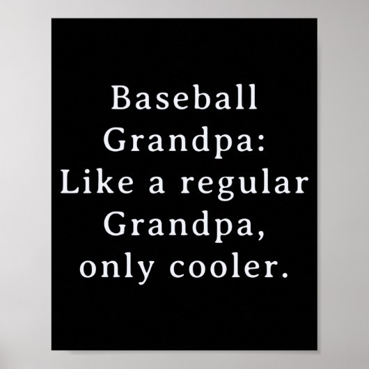 Schattige Tekst Grappige Opa Honkbal Poster (Voorkant)