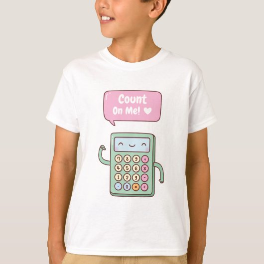Schattige Tel Op Mij Rekenmachine Doodle T-shirt (Voorkant)