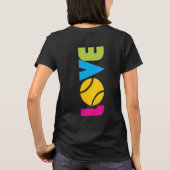 Schattige Tennis LIEFDE, aangepaste naam T-shirt (Achterkant)