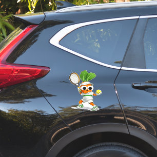 Schattige Tenniswortel – Grappig Sportmascotte Sticker