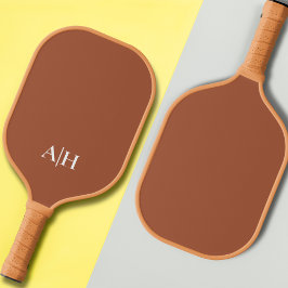 Schattige terracotta en wit, modern monogram pickleball paddle