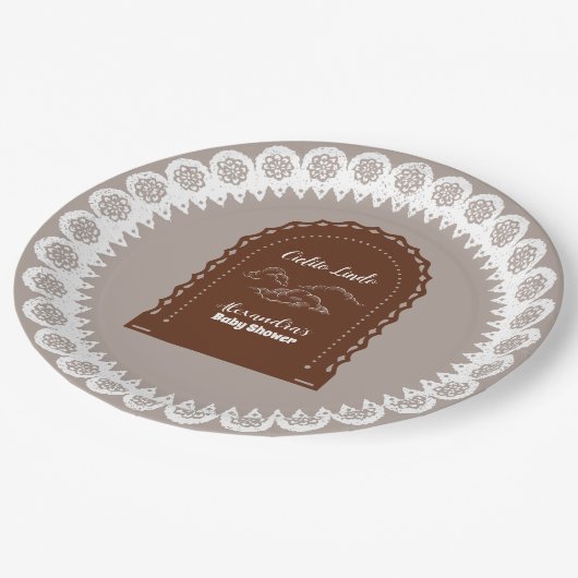 Schattige Terracotta Mexican Cielito Lindo Baby sh Papieren Bordje (Gekanteld)