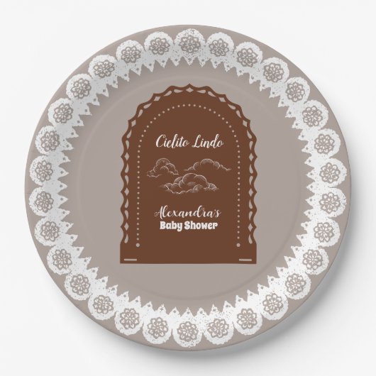 Schattige Terracotta Mexican Cielito Lindo Baby sh Papieren Bordje (Voorkant)