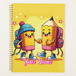Schattige terug-naar-school cartoon planner