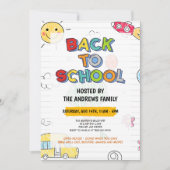 Schattige Terug naar School Familiefeest Kaart (Voorkant)