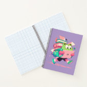 Schattige terug naar school kikker met boeken en r (Binnen)