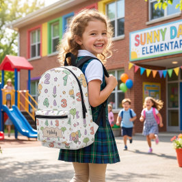 Schattige Terug Naar School Nummers Patroon  Bedrukte Rugzak