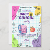 Schattige Terug naar School Party Kaart (Voorkant)