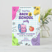 Schattige Terug naar School Party Kaart (Staand voorkant)