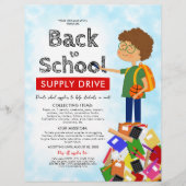Schattige Terug naar School Supply Drive Fundraise Flyer (Voorkant)