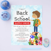 Schattige Terug naar School Supply Drive Fundraise Flyer (Enkel)
