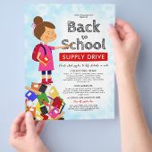 Schattige Terug naar School Supply Drive Fundraise Flyer (Hand)