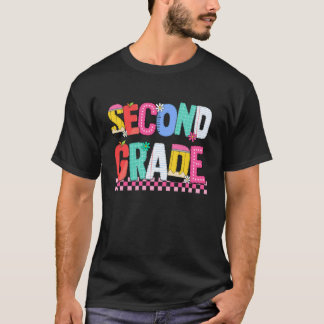 Schattige terug naar school tweede klas leraren en t-shirt