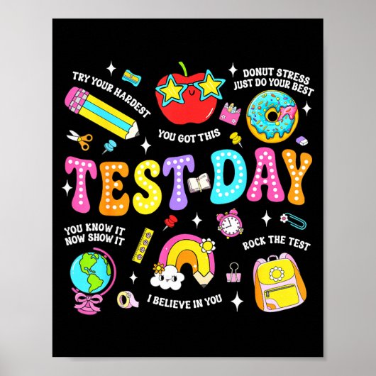 Schattige testdag leraar student school squad poster (Voorkant)