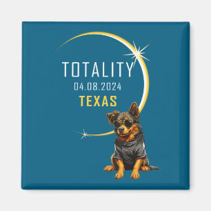 Schattige Texas Totale Zonsverduistering Hond Magneet