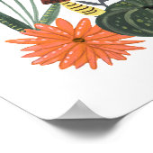 Schattige Thanksgiving bloemige paddestoel herfst Poster (Hoek)