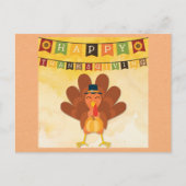 Schattige Thanksgiving Cartoon Kalkoen Briefkaart (Voorkant)