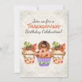 Schattige Thanksgiving Cupcakes Verjaardag Kaart (Voorkant)