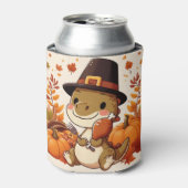 Schattige Thanksgiving Dinosaur Blikjeskoeler (Blikje Voorkant)