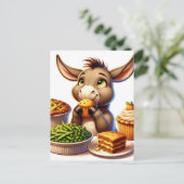 Schattige Thanksgiving Donkey Briefkaart (Staand voorkant)