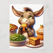 Schattige Thanksgiving Donkey Briefkaart (Voorkant)
