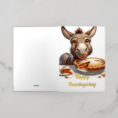 Schattige Thanksgiving ezel met taart Folie Wenskaart (Buiten Laag)