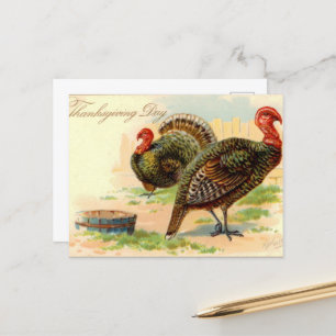 schattige Thanksgiving Holiday kalkoen Briefkaart