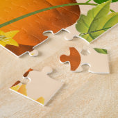 Schattige Thanksgiving-kabouter & hoorn des overvl Legpuzzel (Zijkant)