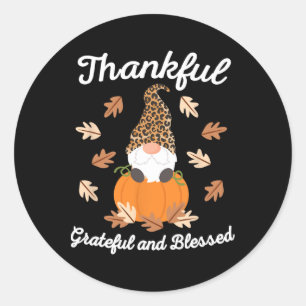 Schattige Thanksgiving-kabouter Luipaard Kabouters Ronde Sticker