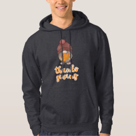 Schattige Thanksgiving-kabouter met herfstblad Hoodie