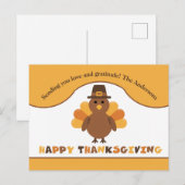 Schattige Thanksgiving-kalkoen Briefkaart (Voorkant / Achterkant)