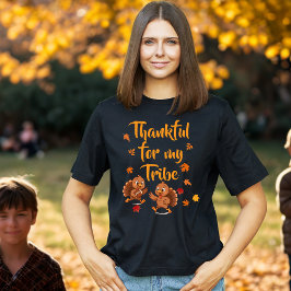 Schattige Thanksgiving Kalkoen Familie Tri-Blend Shirt