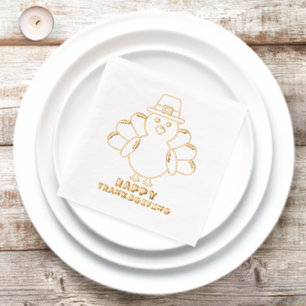 Schattige Thanksgiving kalkoen Folie Servetten
