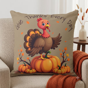 Schattige Thanksgiving Kalkoen Herfst Pompoenen Sc Kussen